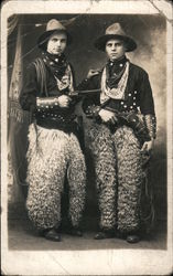 Two Men Dressed as Cowboys Postcard