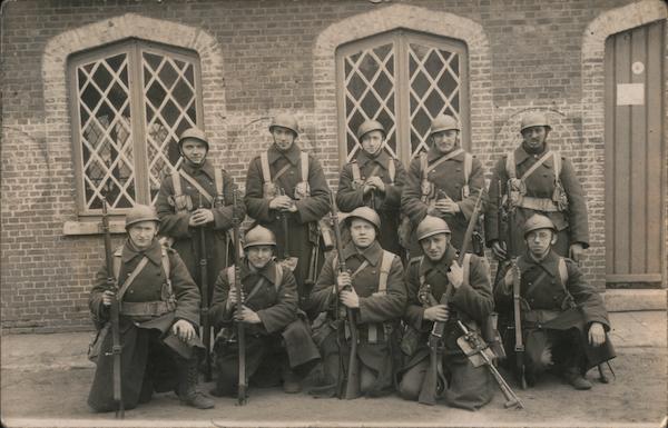 Group of Soldiers in Front of a House, 1932, Europe