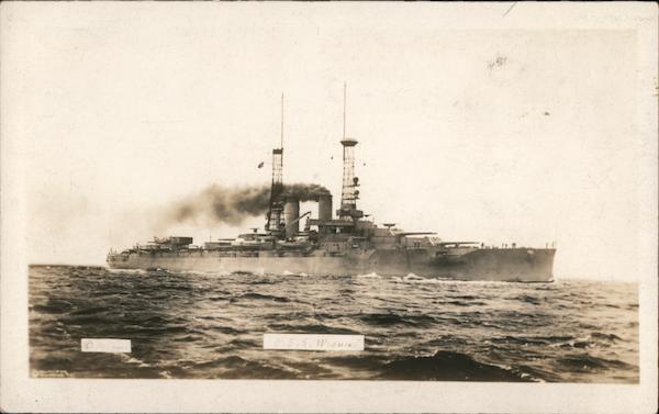 A Lone Ship - The Battleship Releases Smog in the Air