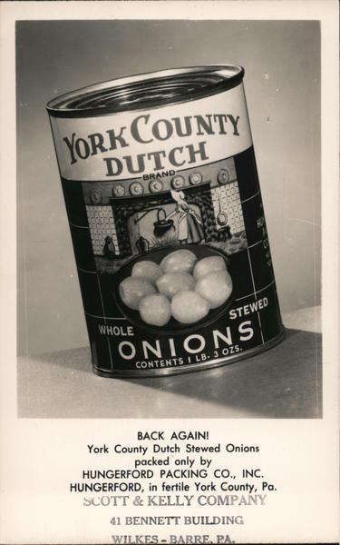 York County Dutch Stewed Onions Wilkes-Barre Pennsylvania