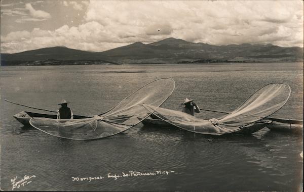 Men with Large Fishing Nets Mich Mexico