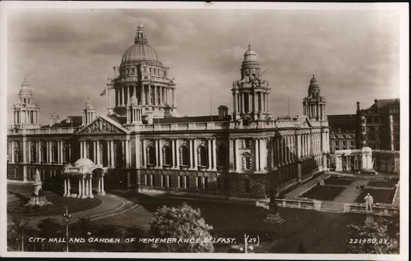 City Hall and Garden of Remembrance Belfast Northern Ireland