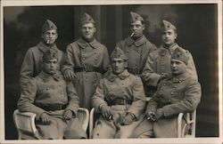 Group of Soldiers Sitting on Chairs, Company 153 Postcard