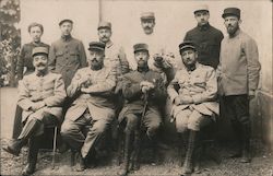 Group of Soldiers in Front of a House Postcard