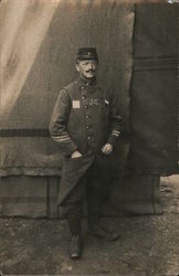 a soldier with the number "556" on his chest. Postcard
