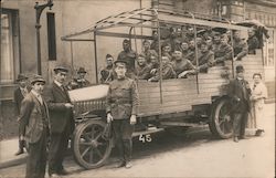 Large Group of US Soldiers in Truck Postcard