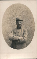 A Lone Soldier Standing in the Photo Studio Postcard