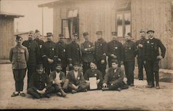 Group of Soldiers in a Small Town or Camp Postcard