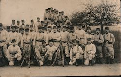 Group of Soldiers by the Trees Postcard