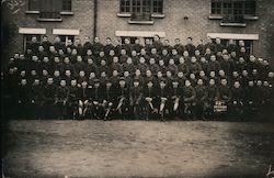 Group of Soldiers in Front of an Old Building Postcard