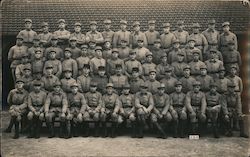 Group of Soldiers in Front of a House Postcard