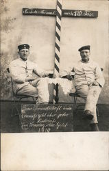 1910 Two Soldiers at Table Postcard