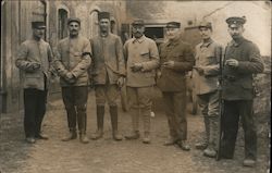 Group of Soldiers at an Old Town Postcard
