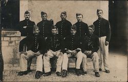 Soldiers Posing Together While in Uniform Postcard