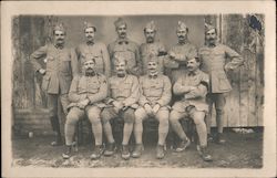 Group of Soldiers in Front of an Old Building Postcard