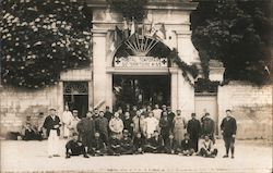 Group of Soldiers in Front of Hopital Temporaire Du Territoire N° 53 Postcard