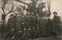 Group of Soldiers in Front of a House, c1930 Postcard