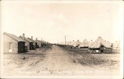 Looking down a Regimental Street at Camp Riley Little Falls, MN Postcard Postcard Postcard