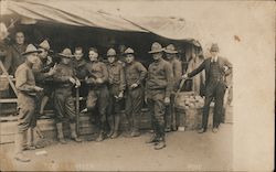 "Texas Canteen" Group of Soldiers, Probably Texas Army Postcard Postcard Postcard