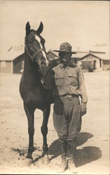A Lone Soldier and His Horse Postcard