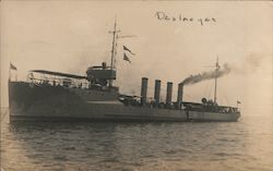 WWI Destroyer Postcard