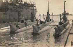 "K" Flotilla, US Submarines, WWI Postcard