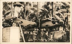 Rare: Navy Seabees Assembling a Plane in the South Pacific Postcard