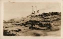 Lone Warship - Sailing on Rough Waters Postcard