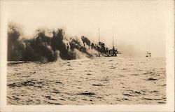 Battleship "Departing at High Speed" Postcard