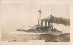 USS Rhode Island on the Ocean Postcard