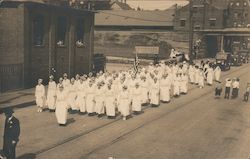 Parade of Women Dressed in White, Suffrage? Postcard