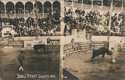 Bull Fight Juares Mex Postcard