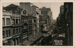 Looking Along George Street Postcard