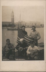 Sailors from the USS Southard in Venice, US Flag Postcard
