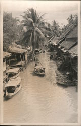 Floating Market, River Scene Postcard
