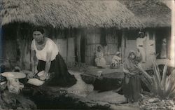 Composite Photo: Woman Making Tortillas Postcard