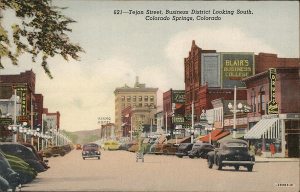 Tejon Street, Business District Looking South Colorado Springs
