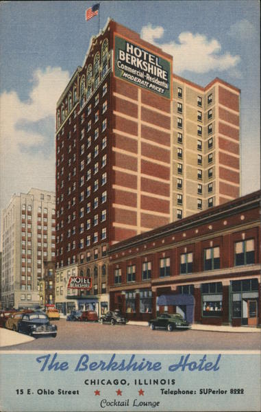 The Berkshire Hotel Chicago, IL Postcard