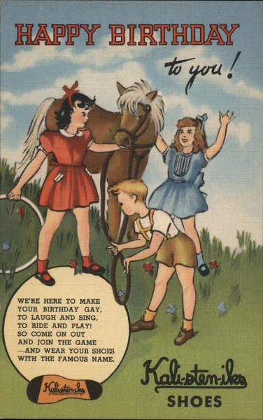 Children with Pony, Happy Birthday from Kali-sten-iks Shoes