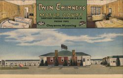 Twin Chimneys Motor Court Postcard