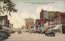 Tejon Street, Business District Looking South Colorado Springs, CO Postcard Postcard Postcard
