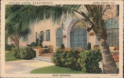 Indian Creek Apartments Miami Beach, FL Curt Teich Postcard Postcard Postcard