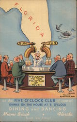 Welcome to the Fountain of Youth at the Five O' Clock Club Postcard
