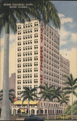 Miami Colonial Hotel, Facing Beautiful Bayfront Park Postcard