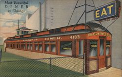 The Burlington Diner, Most Beautiful Diner in Chicago Postcard