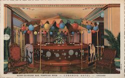 Merry-Go-Round Bar, Pompeian Room, Congress Hotel Chicago, IL Curt Teich Postcard Postcard Postcard