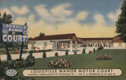 Louisville Manor Motor Court Postcard