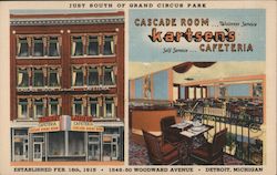 Kartsen's Cafeteria and Cascade Room Detroit, MI Postcard Postcard Postcard