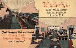 Wilder's, Inc. Restaurant , Choice Steaks, Southern Fried Chicken Joplin, MO Postcard Postcard Postcard