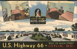 Little King's Hotel Court, US Highway 66, West of Main Street Joplin, MO Postcard Postcard Postcard